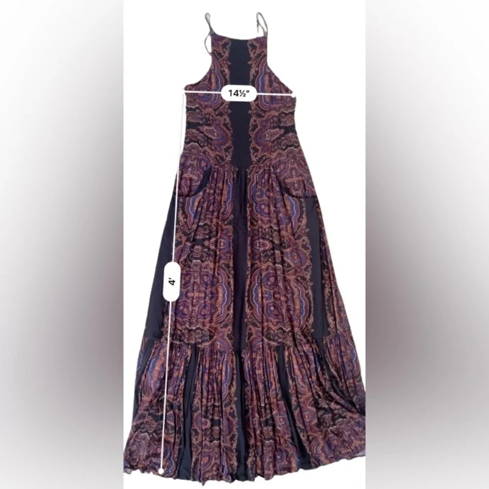 Free People Fragile Hearts Maxi Dress
Black Maroon Paisley 
Size XS - Picture 5 of 6